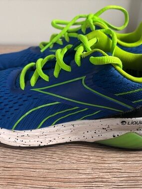 Reebok Kids Royal Blue with Neon Green Lace-Up Sneakers